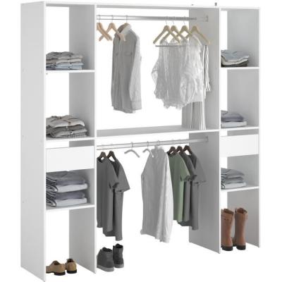 Kit dressing ARTIC EKIPA - Glamour blanc - 2 penderies + 2 tiroirs
