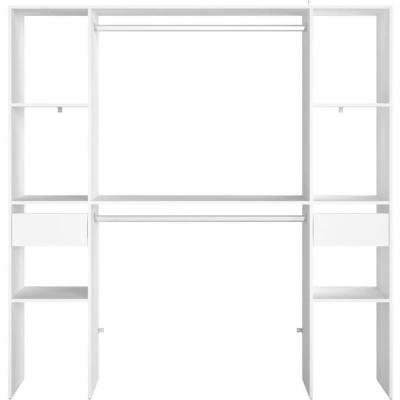 Kit dressing ARTIC EKIPA - Glamour blanc - 2 penderies + 2 tiroirs