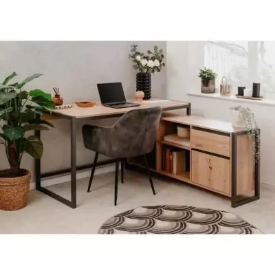 Bureau d'angle réversible Denver - Chêne artisan/Anthracite