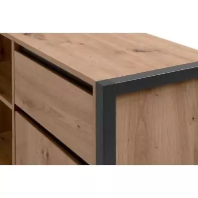 Bureau d'angle réversible Denver - Chêne artisan/Anthracite