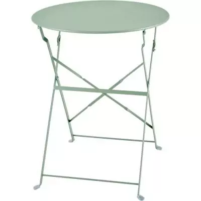 Ensemble bistrot 2 pers. - Table ronde 60 cm & 2 chaises - Acier thermolaqué - Vert