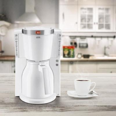 Cafetière filtre MELITTA Look IV Therm Selection 1011-11 Blanc/Acier Brossé - 12 tasses