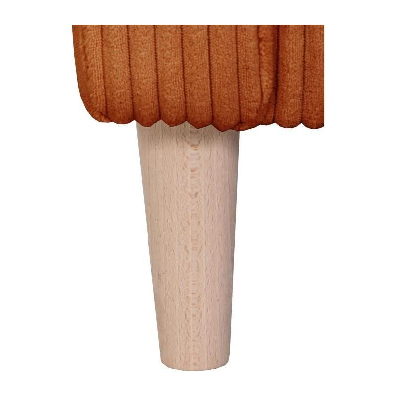 Canapé d'angle fixe - 3 places - CHIPY - Tissu Lincoln Terracotta