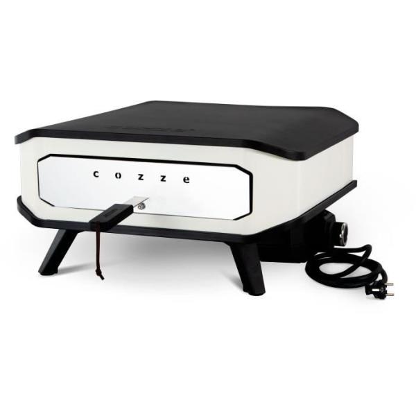 Four a pizza électrique - COZZE - 2200 W - 60,5 x 60,5 x 30,5 cm - Noir / Blanc