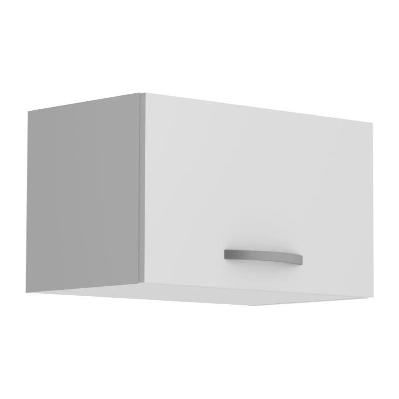 Meuble haut court 1 porte OSLO Blanc - Cuisine Moderne 