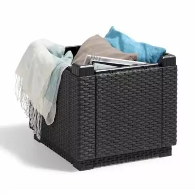 Organiser avec style: Pouf de rangement Cube Graphite