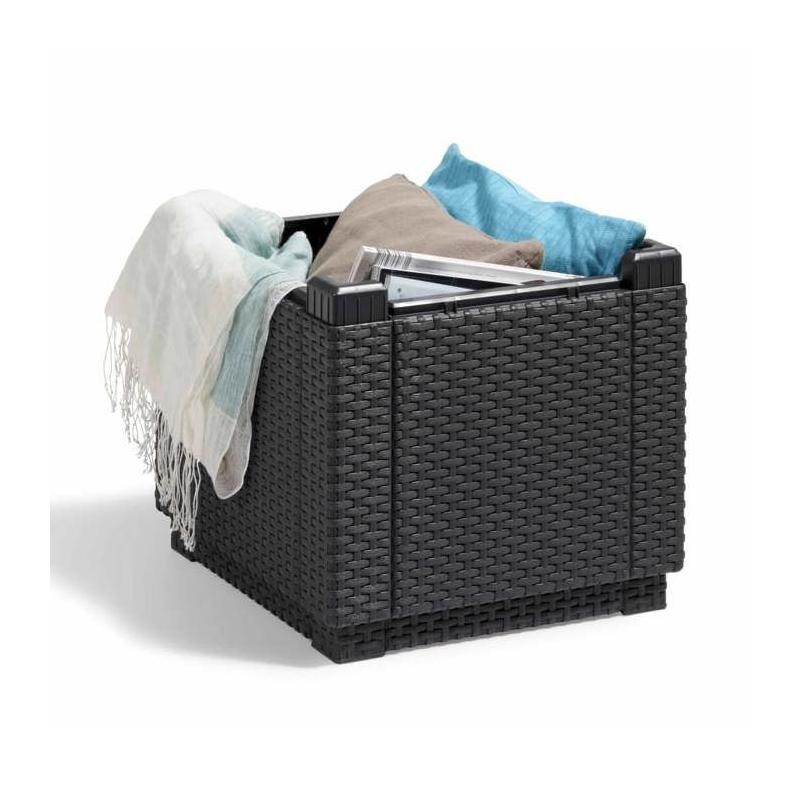 Organiser avec style: Pouf de rangement Cube Graphite