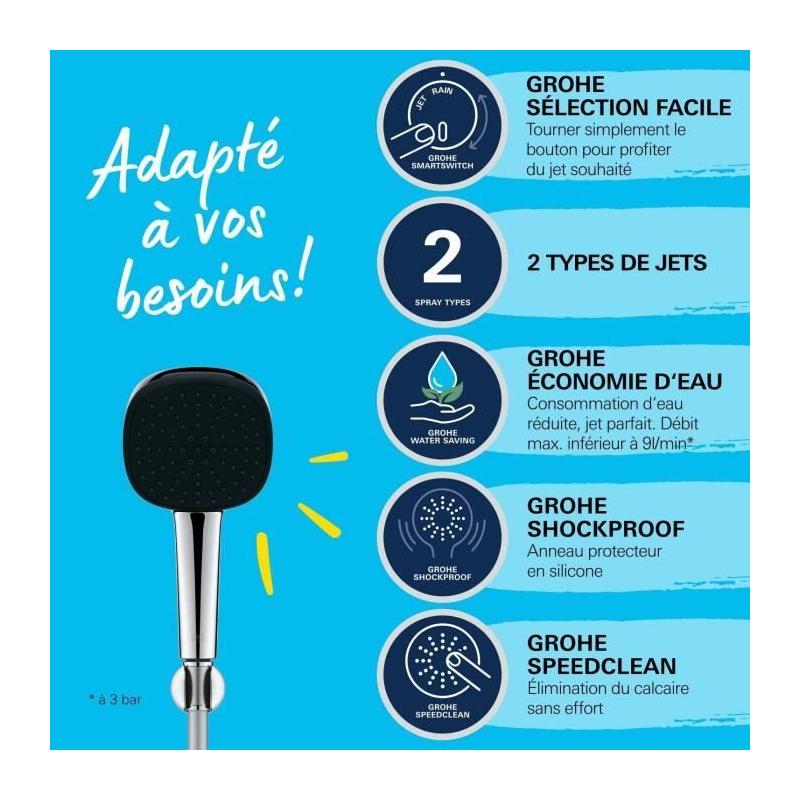 Ensemble douche GROHE Vitalio Comfort 110 - Pratique et économique