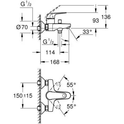 Mitigeur bain/douche GROHE Swift 24335001 Chromé - Facile à installer