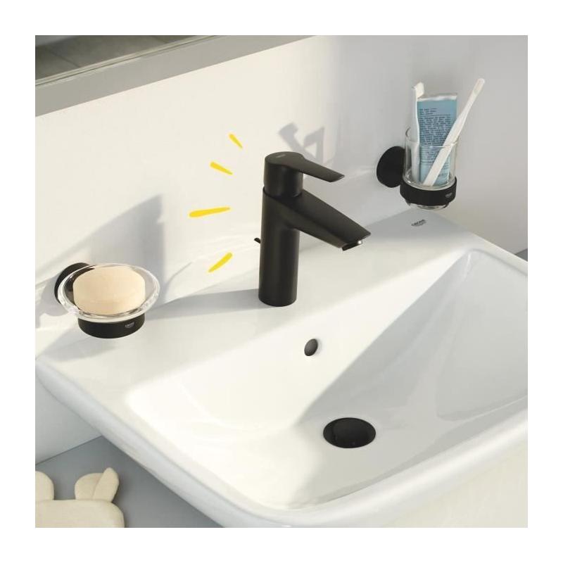 Mitigeur lavabo monocommande GROHE Start Noir mat - Taille S - Économie d'eau