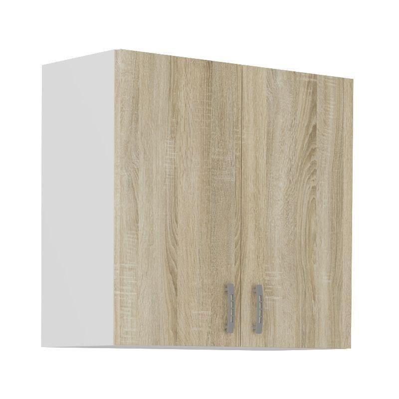 Meuble haut SARA - 2 portes - Chêne sonoma - L80 x P31 x H71,5 cm
