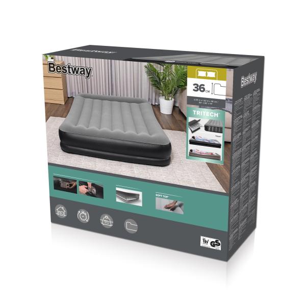 Lit gonflable - BESTWAY - Matelas 2 places - 203 x 152 x 36 cm - Pompe électrique intégrée