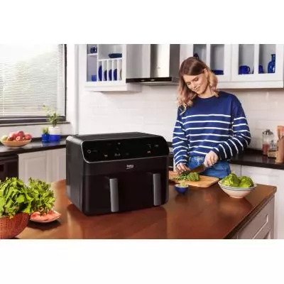 Beko FRL5388B friteuse Double 8,5 L Autonome 2400 W Friteuse d’air chaud Noir