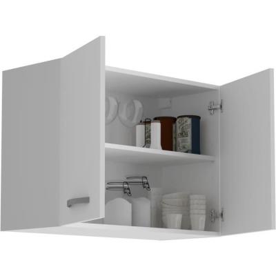 Meuble haut 2 portes OSLO - Blanc - L 80 x P 36 x H 58 cm