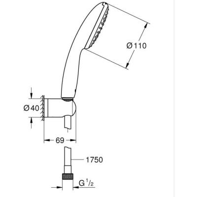Ensemble de douche GROHE Vitalio Start 110 - Economie d'eau