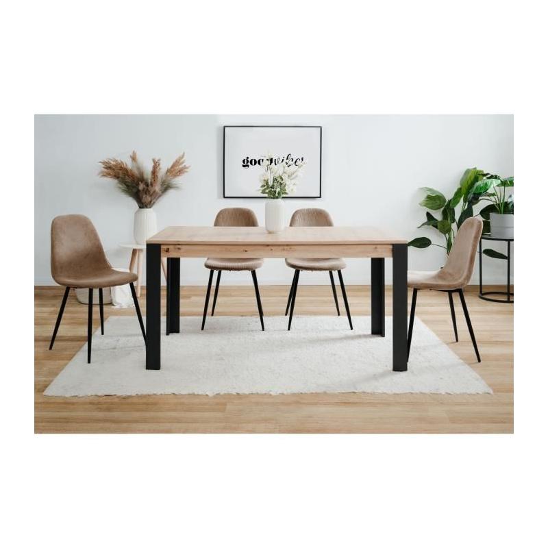 Table à manger extensible chêne noir - TOLOSA
