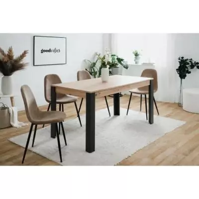 Table à manger extensible chêne noir - TOLOSA Table à manger extensible chêne noir - TOLOSA