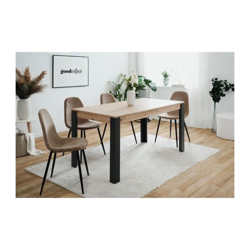 Table à manger extensible chêne noir - TOLOSA