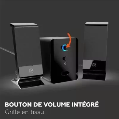 Enceinte 2.1 - MOBILITY - ML314006 - Noir - 2 haut-parleurs - 5W de puissance