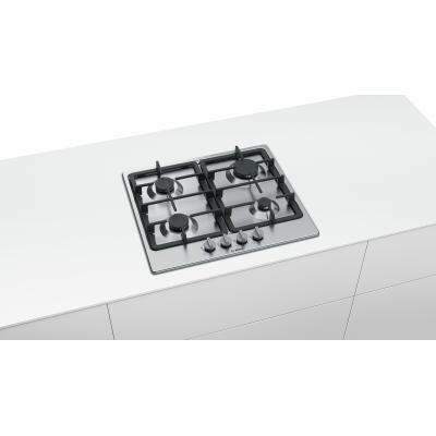 Bosch Serie 4 PGP6B5B90 plaque Acier inoxydable Intégré 60 cm Gaz 4 zone(s)