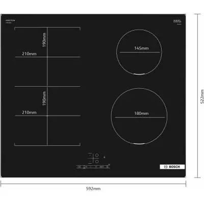 Bosch Serie 4 PVS611BB6E plaque Noir Intégré 60 cm Plaque avec zone à induction 4 zone(s)
