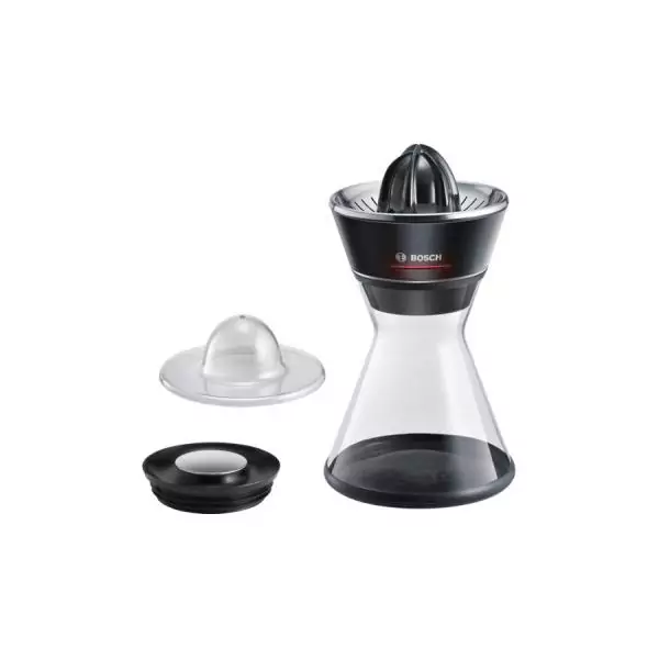 Bosch MCP72GPB presse-agrumes Plastique, Acier inoxydable Noir, Transparent