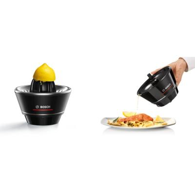 Bosch MCP72GPB presse-agrumes Plastique, Acier inoxydable Noir, Transparent