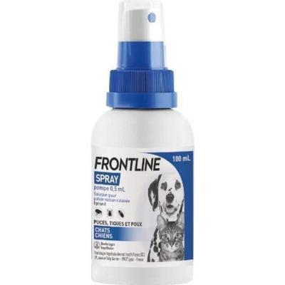 Protégez votre animal avec FRONTLINE Spray 100 ml contre puces, tiques et poux - Chien et chat
