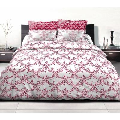 Parure de couette 240x260 cm Bordeaux - 100% Coton 57 Fils