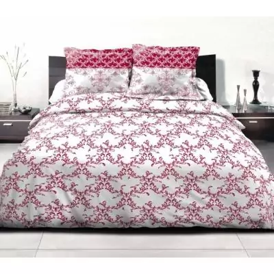 Parure de couette 240x260 cm Bordeaux - 100% Coton 57 Fils