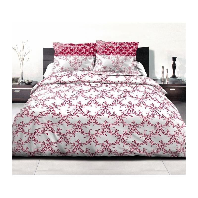 Parure de couette 240x260 cm Bordeaux - 100% Coton 57 Fils