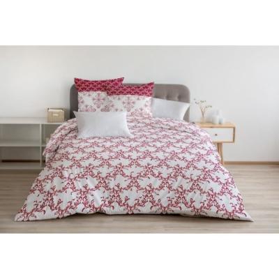 Parure de couette 240x260 cm Bordeaux - 100% Coton 57 Fils