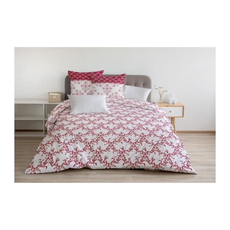 Parure de couette 240x260 cm Bordeaux - 100% Coton 57 Fils