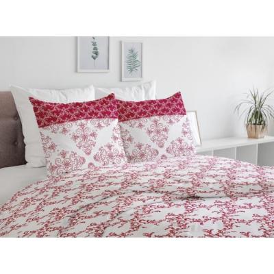 Parure de couette 240x260 cm Bordeaux - 100% Coton 57 Fils