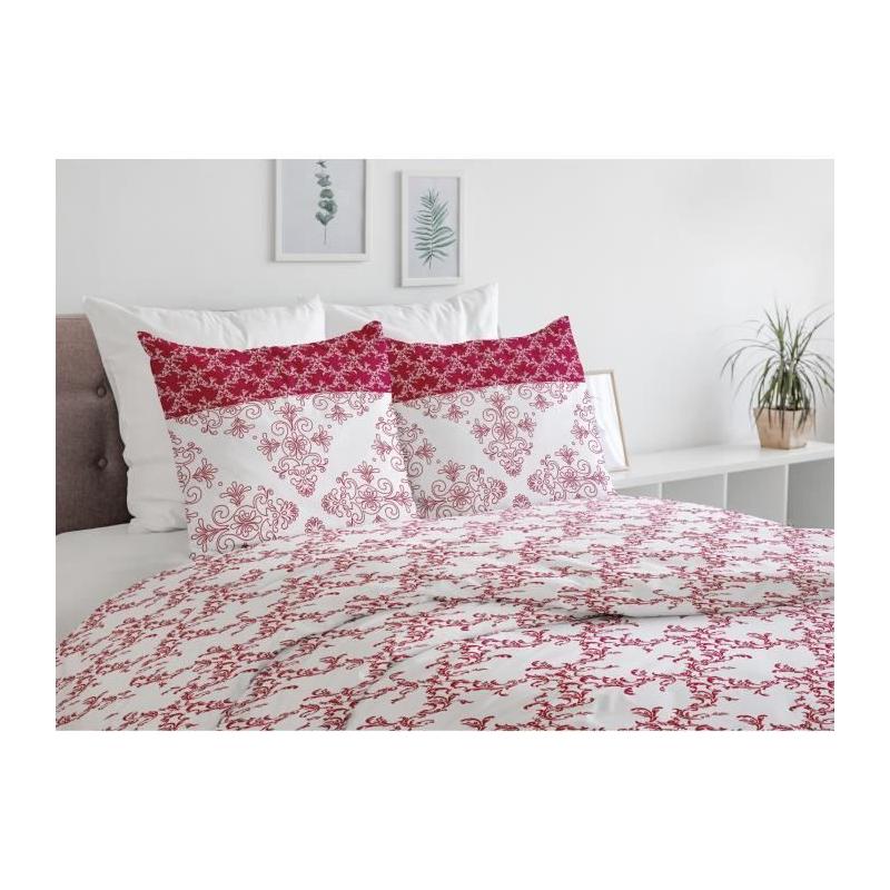 Parure de couette 240x260 cm Bordeaux - 100% Coton 57 Fils