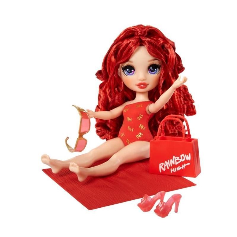 Poupée articulée Ruby avec maillot de bain et paréo - Pour les fans de Rainbow High