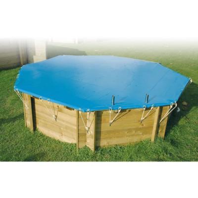 Bâche piscine bois UBBINK 300x490 - Bleue 550gr