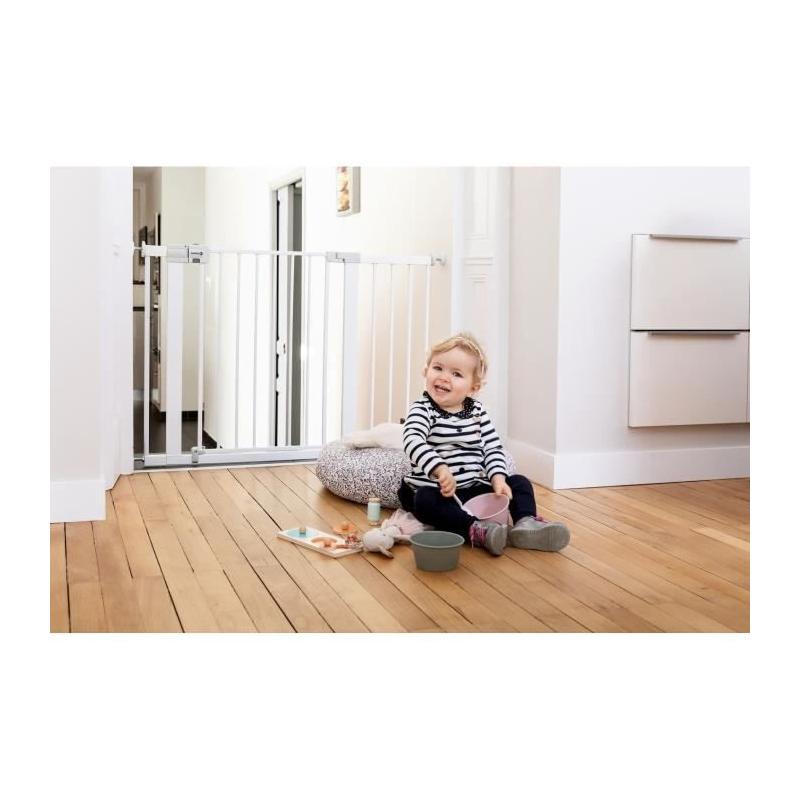 Barrière de sécurité enfant Easy Close - Métal - Blanc