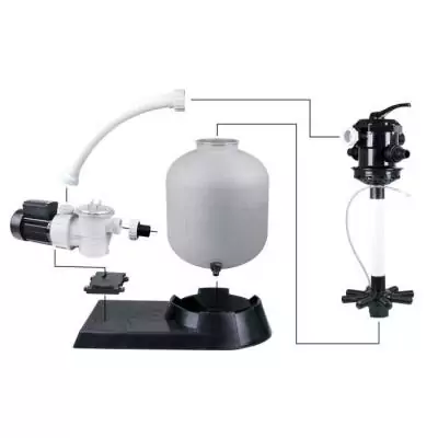 Kit de filtration à sable Ubbink pour piscine - Poolfilterset 400 - Débit max 6m3/h