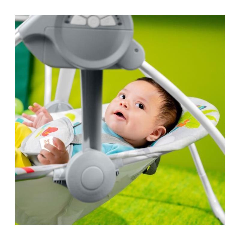 Balancelle bébé électrique compacte: 6 vitesses, 10 chansons