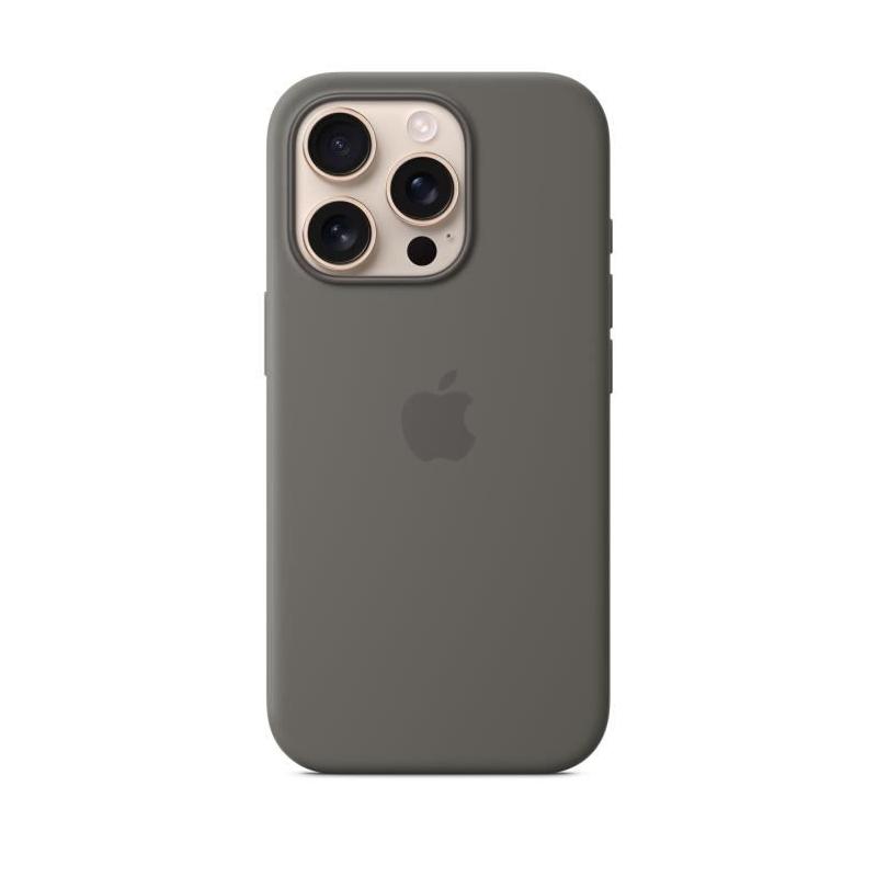 Coque iPhone 16 Pro en silicone avec MagSafe - Stone Gray
