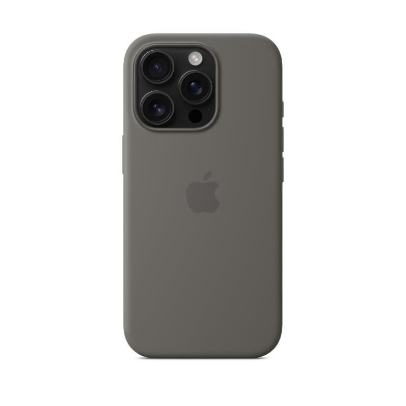 Coque iPhone 16 Pro en silicone avec MagSafe - Stone Gray