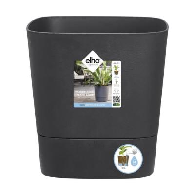 Pot de fleur Elho Plastique Carré Greensense Aqua Care Gris Charbon 15L