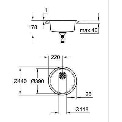 Evier de cuisine en acier inoxydable GROHE K200 - Compact et élégant