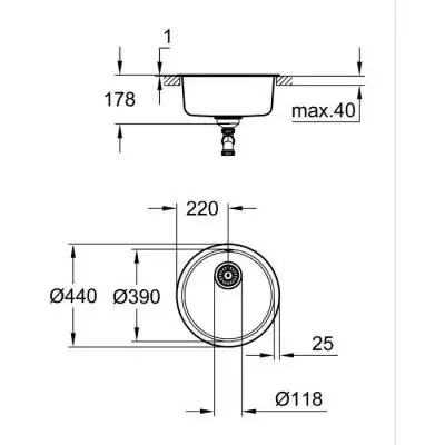 Evier de cuisine en acier inoxydable GROHE K200 - Compact et élégant