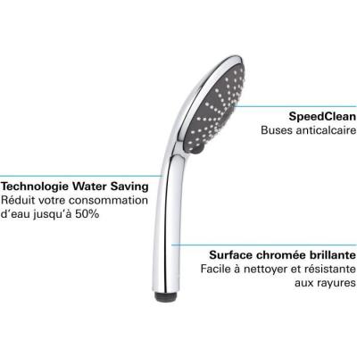 Douchette main GROHE Vitalio Joy 110 - Chromé - 2 jets - Économie d'eau