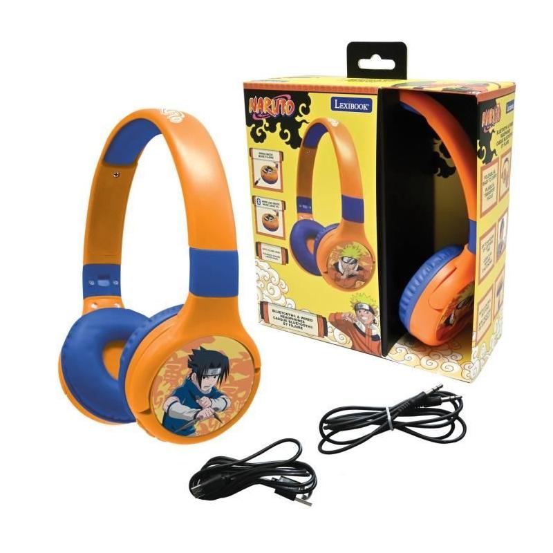 Casque 2 en 1 Bluetooth et Filaire Naruto avec Limitation Sonore