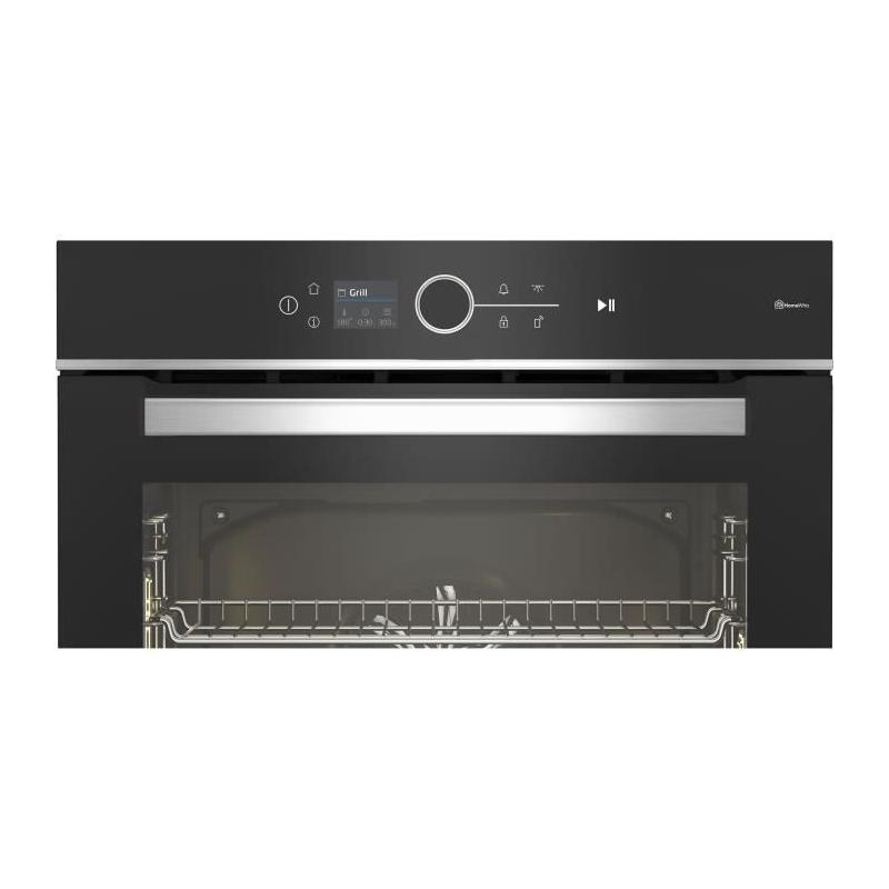 Four encastrable multifonction Beko - Pyrolyse - Inox / Noir - Porte froide