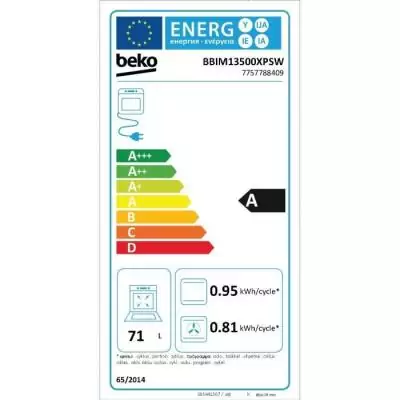 Four encastrable multifonction Beko - Pyrolyse - Inox / Noir - Porte froide