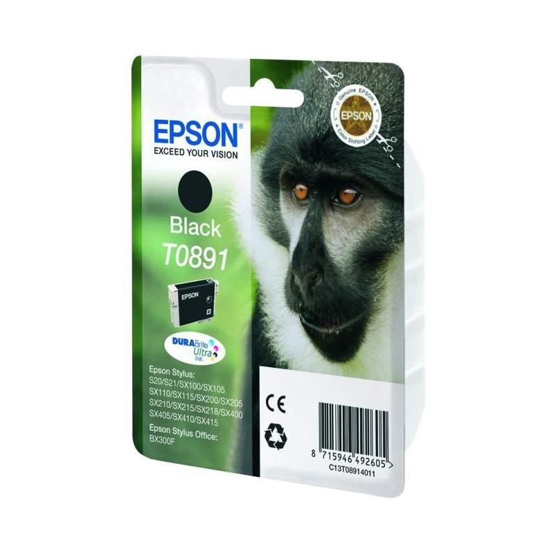 Cartouche d'encre EPSON T0891 Noir - Singe (C13T08914011) 
